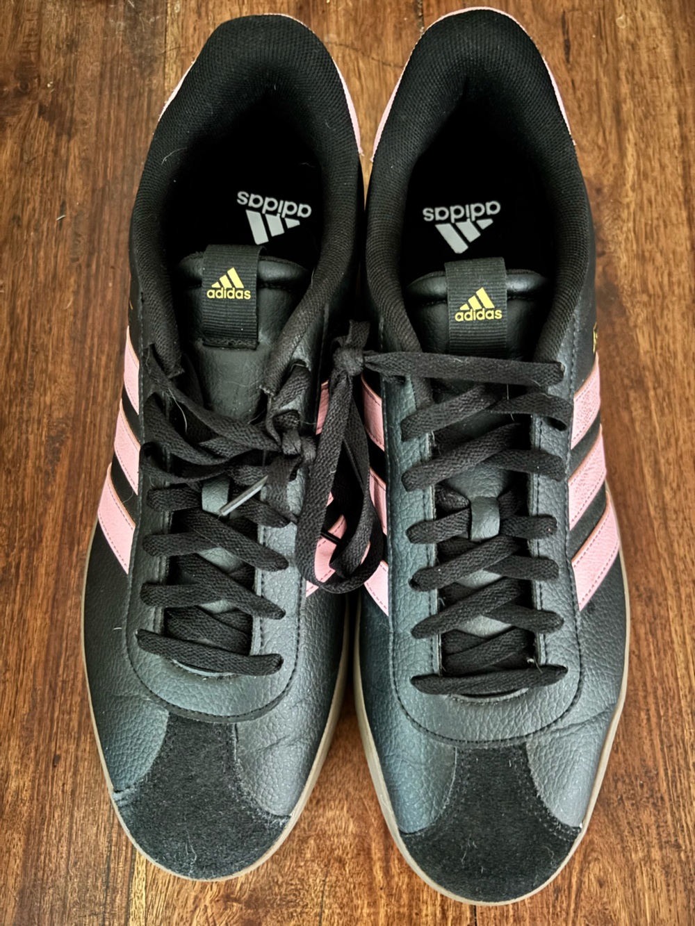 Adidas 3 Stripe Black and Pink Men’s 13 Court Shoe Sneaker